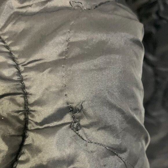 Hudson Outwear Puffer Jacket Embroidered Shark Mouth Squad Hood Zip Black Size L - Picture 7 of 12